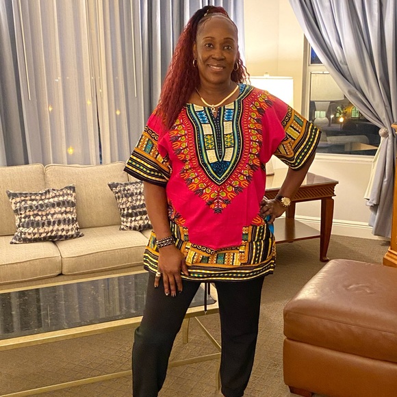 ✨New Unisex DASHIKI✨Shirt in traditional African print. SIZE: OS - Picture 7 of 8